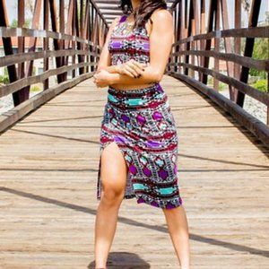 ASTR Tribal Print Fitted Pencil Skirt